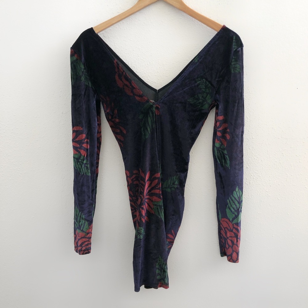 FREE PEOPLE Intimately Velvet Floral Mini Dress Size XS